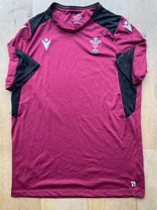 Wales Rugby Gym T-Shirt [Burgundy & Black]