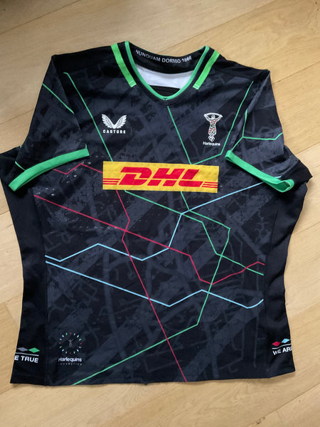 Joe Marler - Harlequins Training Shirt [Grey, Black, Blue & Red]