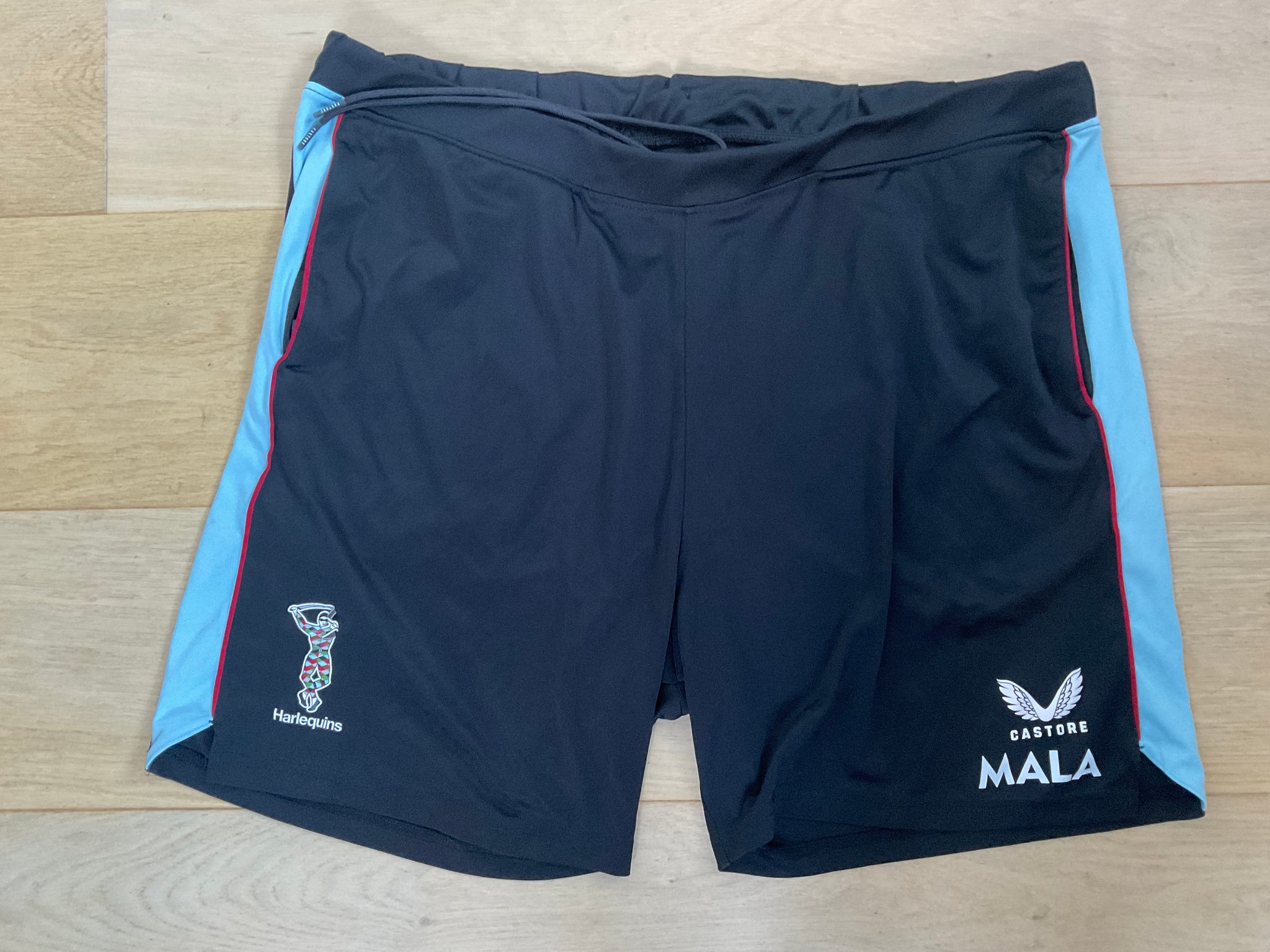 Joe Marler - Harlequins Long Knit Shorts  [Black, Blue & Red]