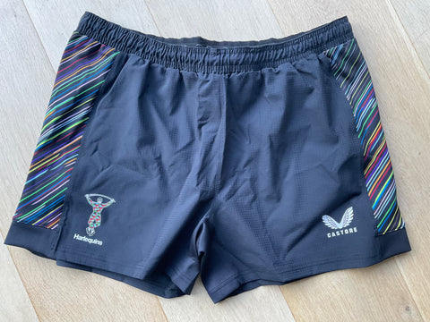 Joe Marler - Harlequins Training Shorts  [Black & Multicoloured]