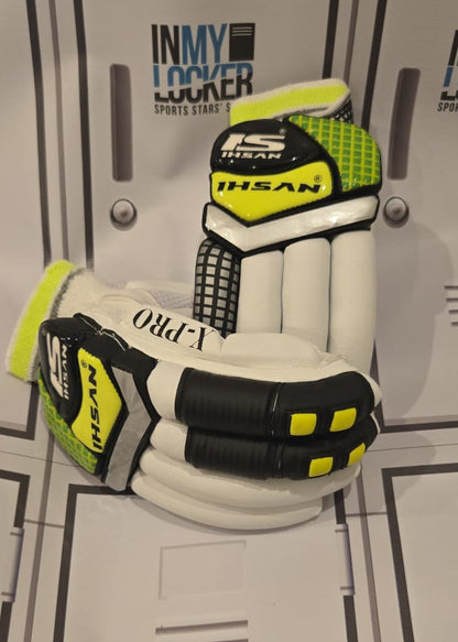 IS Ihsan Somerset Player Worn Adult Right Hand X-Pro Batting Gloves [White]
