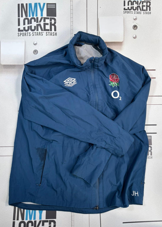England Rugby - Initialled Hoodless Waterproof Rain Jacket [Blue]