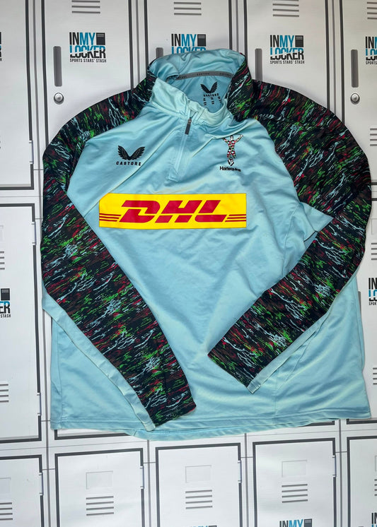 James Chisholm - Harlequins Rugby Castore 1/4 Zip Long Sleeve Training Top [Light Blue]