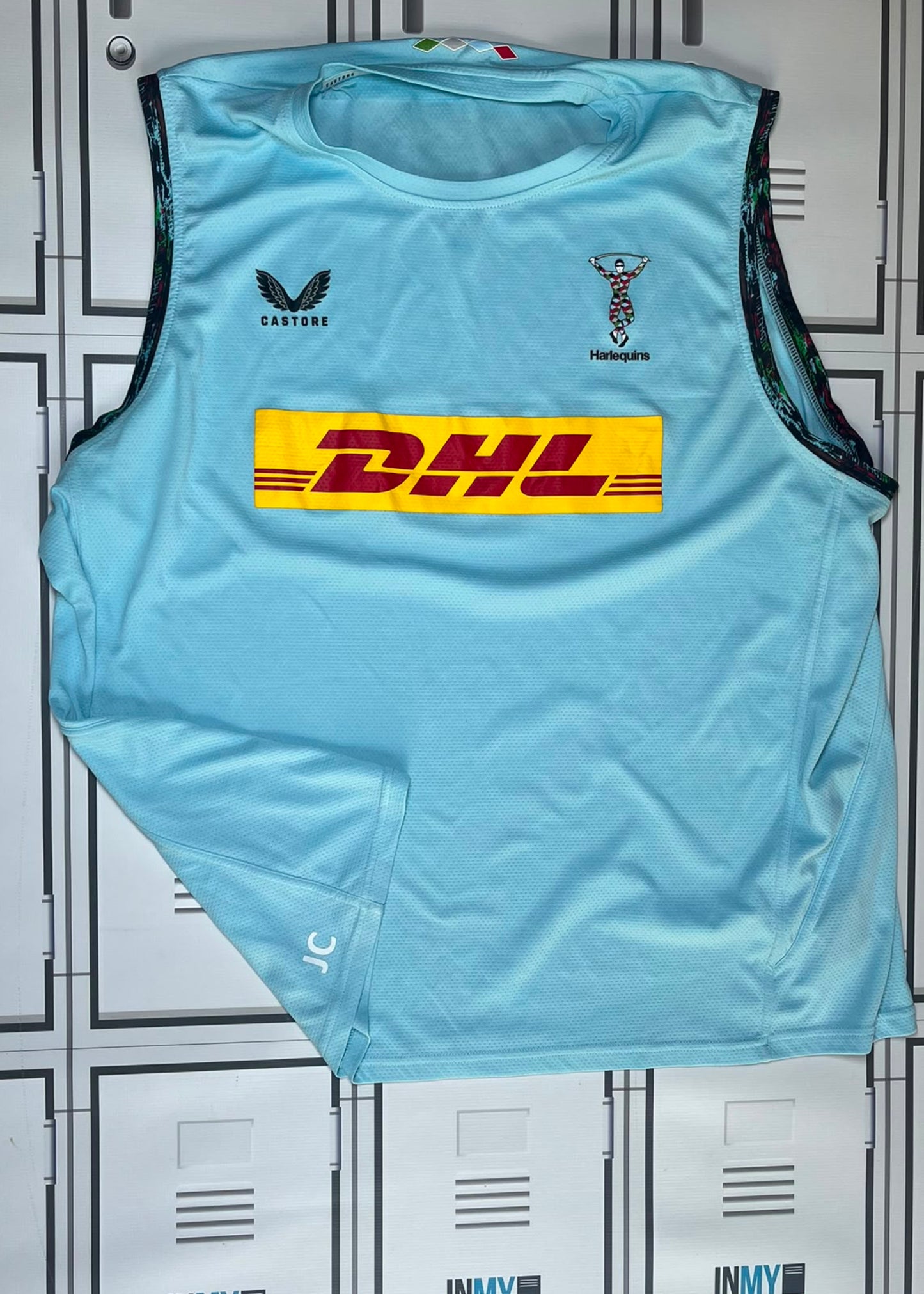 James Chisholm - Harlequins Rugby Castore Gym Vest Initialled JC [Light Blue]