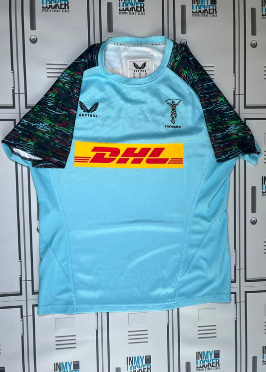 James Chisholm - Harlequins Rugby Castore Training Shirt Named TURNER [Light Blue]