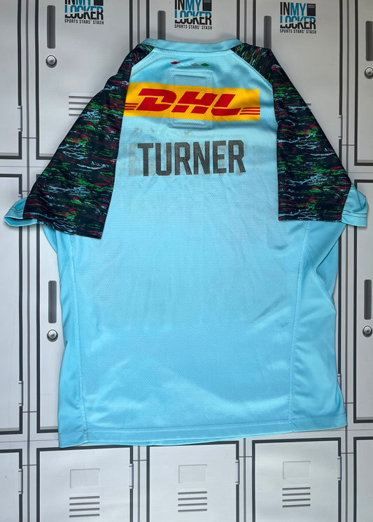 James Chisholm - Harlequins Rugby Castore Training Shirt Named TURNER [Light Blue]