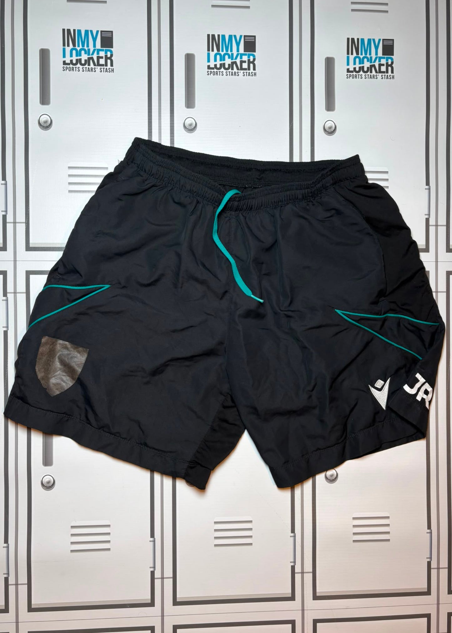 James Ramm - Northampton Saints Macron Gym Shorts Initialled JR [Black]