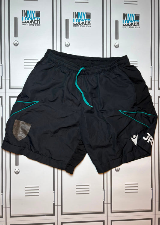James Ramm - Northampton Saints Macron Gym Shorts Initialled JR [Black]