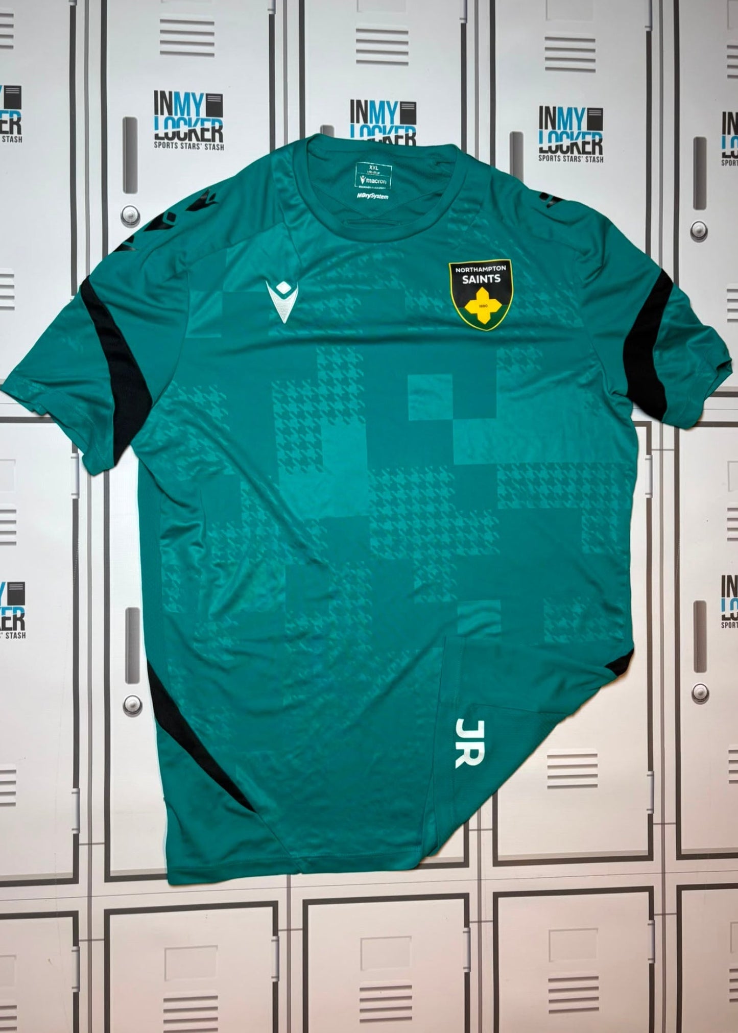 James Ramm - Northampton Saints Macron Gym T-Shirt Initialled JR [Green]
