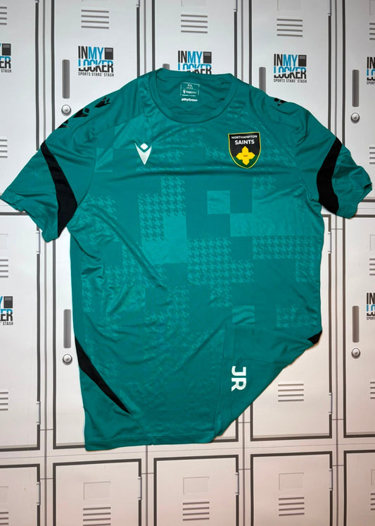 James Ramm - Northampton Saints Macron Gym T-Shirt Initialled JR [Green]