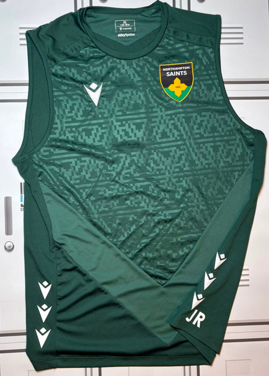 James Ramm - Northampton Saints Macron Gym Vest Initialled JR [Dark Green]