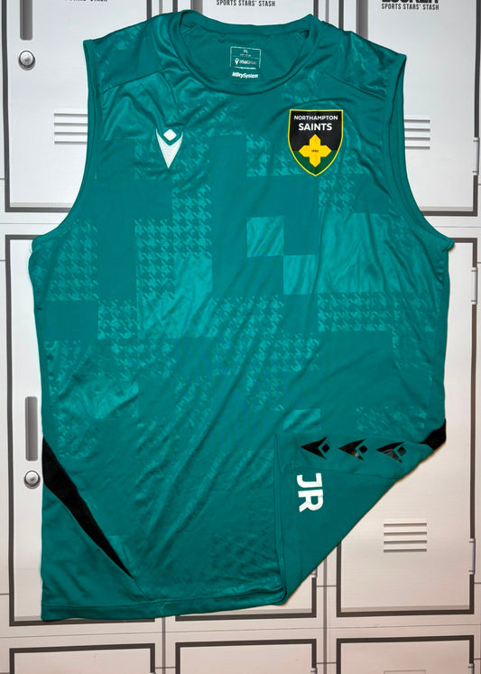 James Ramm - Northampton Saints Macron Gym Vest Initialled JR [Green]