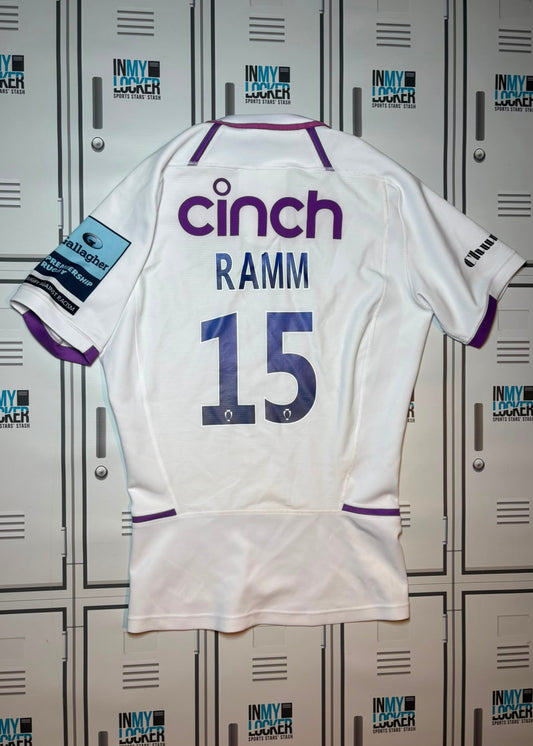 James Ramm - Northampton Saints Macron Match Shirt Named RAMM and Numbered 15 [White and Purple]