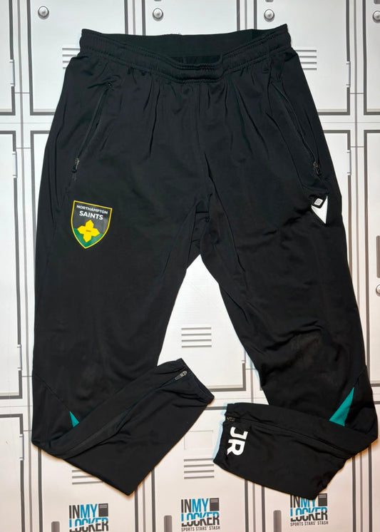 James Ramm - Northampton Saints Macron Training Bottoms Initialled JR [Black]