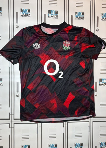 Jamie George - England Rugby Training Shirt [Black and Red]