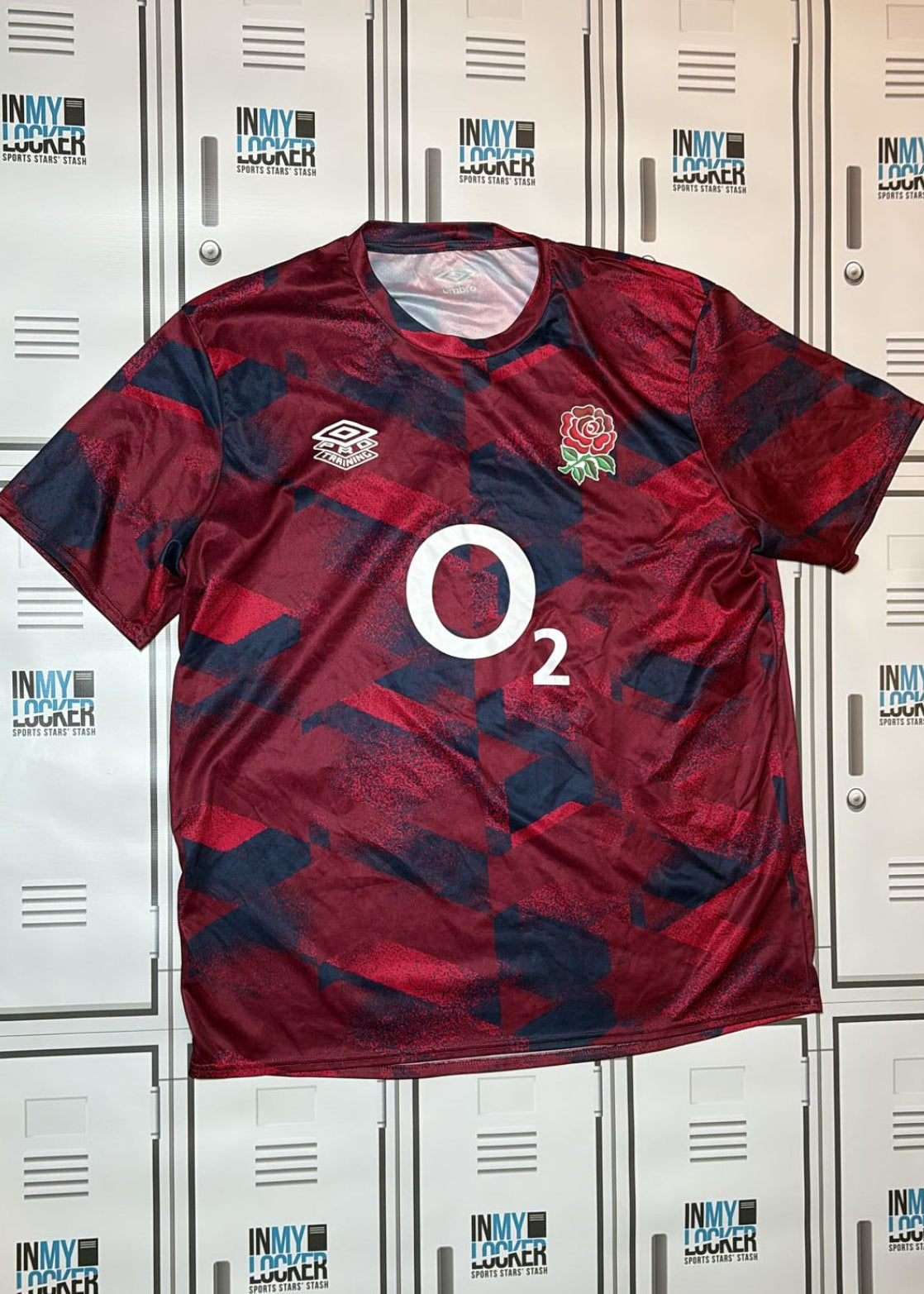 Jamie George - England Rugby Training Shirt [Red and Black]