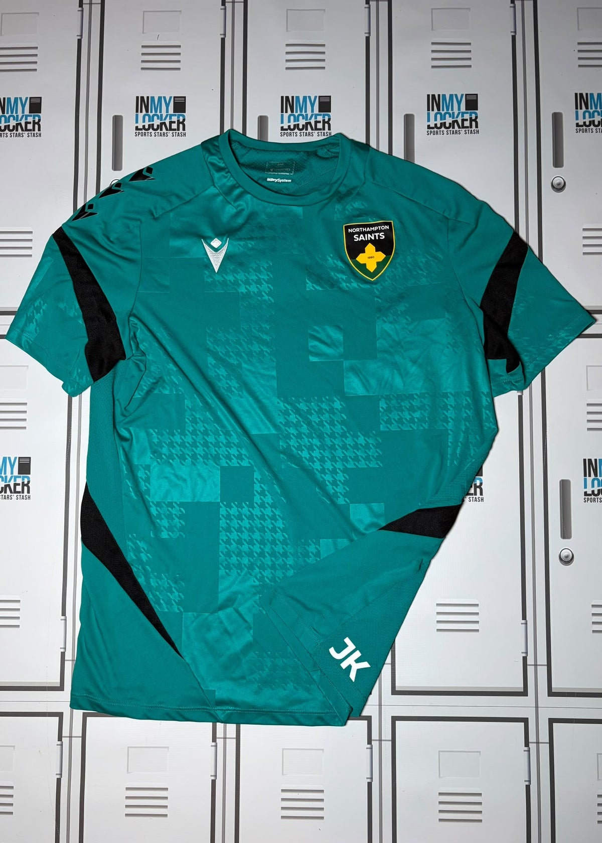 Josh Kemeny - Northampton Saints Macron Gym T-Shirt Initialled JK [Green]