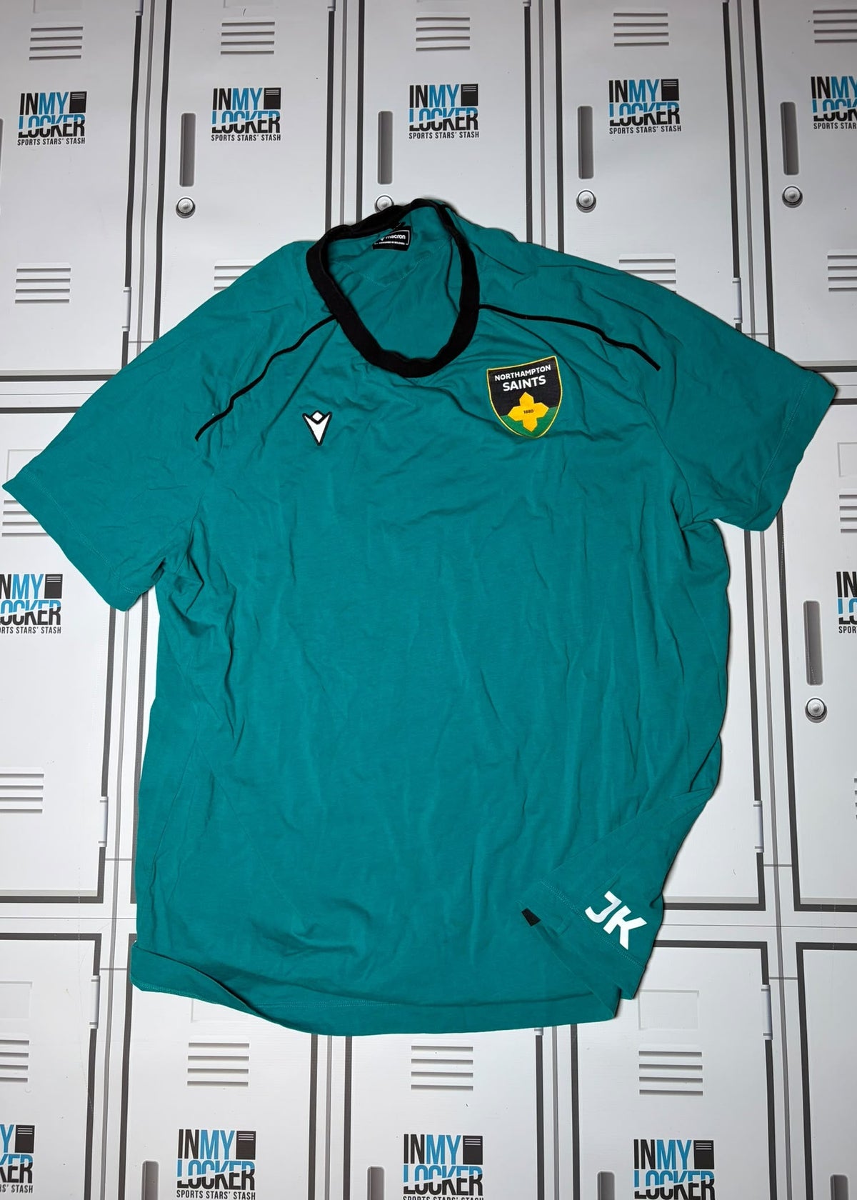 Josh Kemeny - Northampton Saints Macron Leisure T-Shirt Initialled JK [Green]
