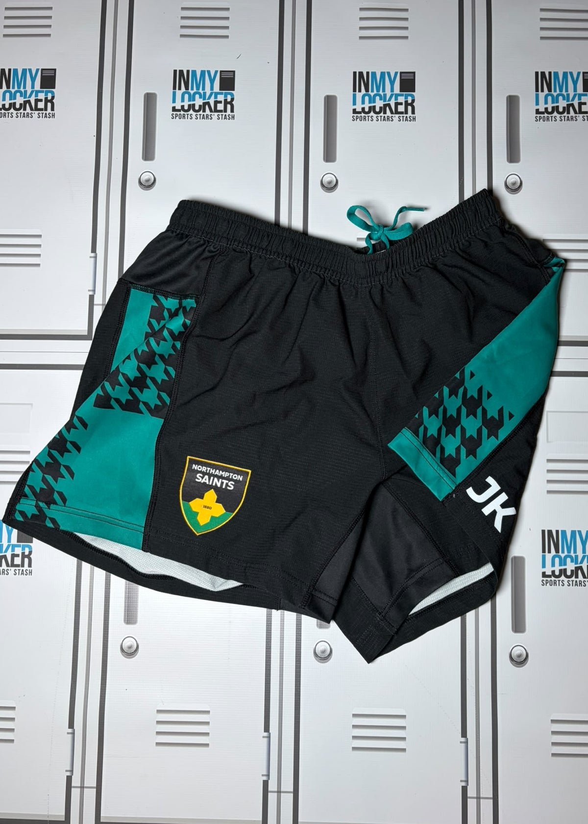 Josh Kemeny - Northampton Saints Macron Training Shorts Initialled JK [Black]