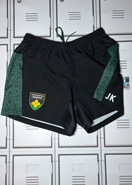 Josh Kemeny - Northampton Saints Macron Training Shorts Initialled JK [Black]