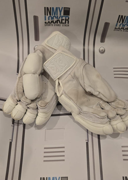 Keeley Somerset Player Worn Adult Right Hand FFWorks Batting Gloves [White]