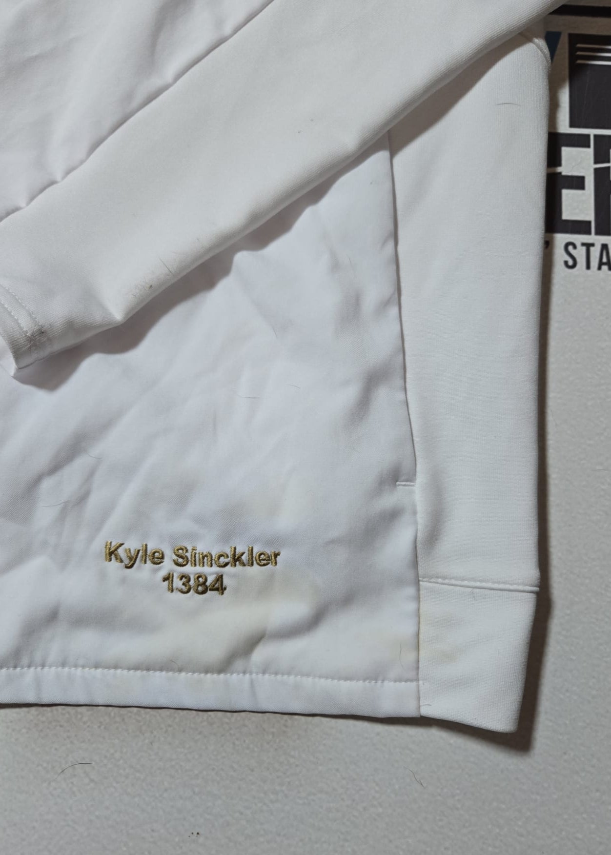 Kyle Sinckler England Rugby Anthem Jacket [White with Gold Rose]