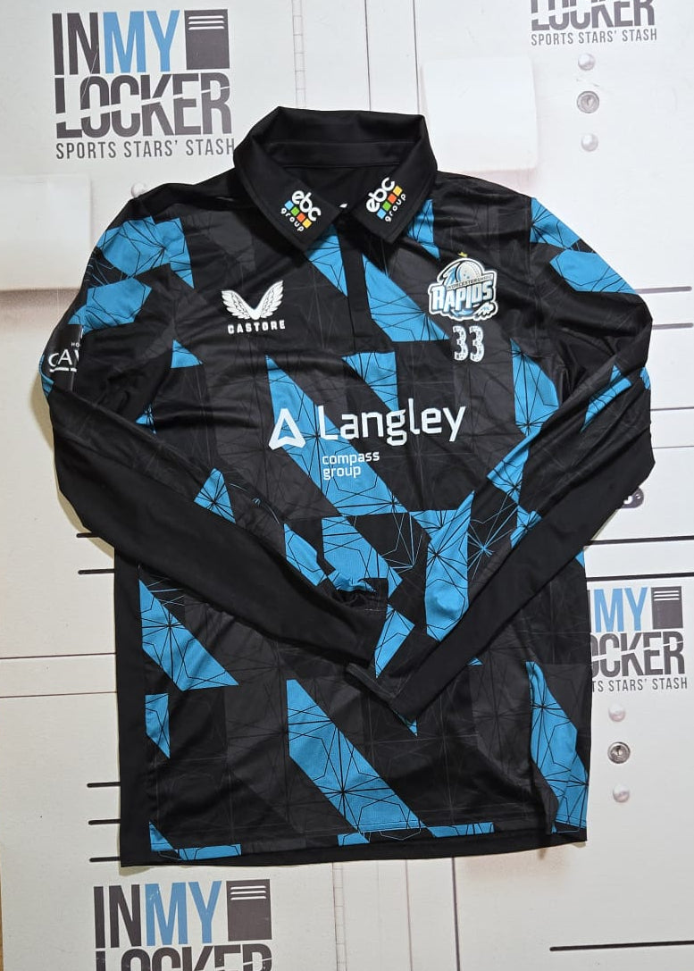 Worcestershire County Cricket Club Worcester Rapids Long Sleeve T-Shirt [Black & Blue]