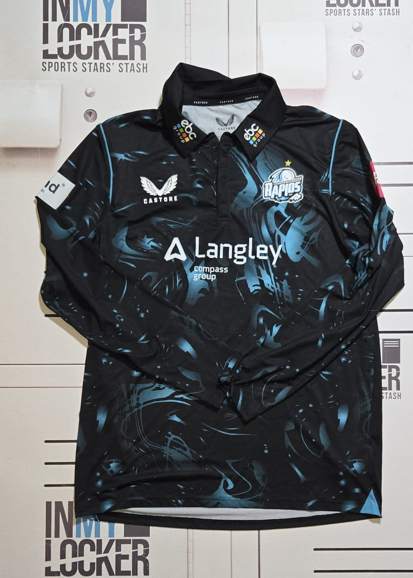 Worcestershire County Cricket Club Worcester Rapids Long T20 Shirt [Black & Blue]
