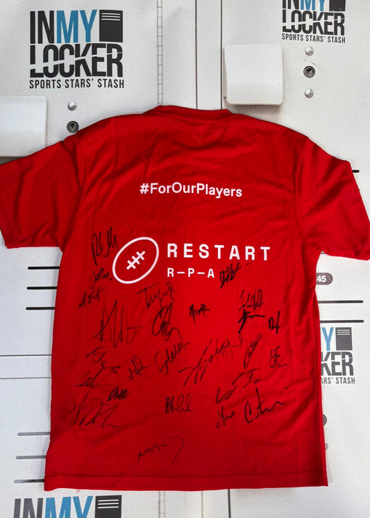 Restart - Leicester Tigers : Squad Signed T-Shirt (Season Unknown) [Red]
