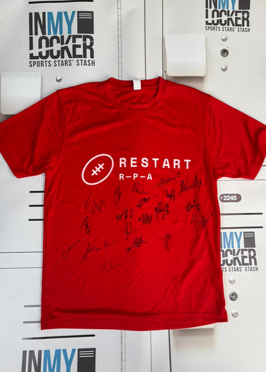 Restart - Leicester Tigers : 2020/21 Squad Signed T-Shirt [Red]