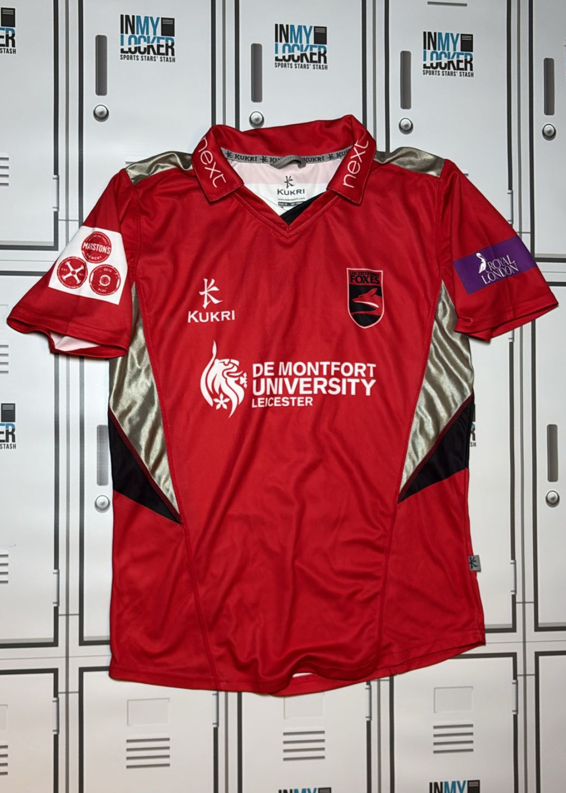 Leicestershire Foxes Cricket Playing Shirt Named HORTON [Red]
