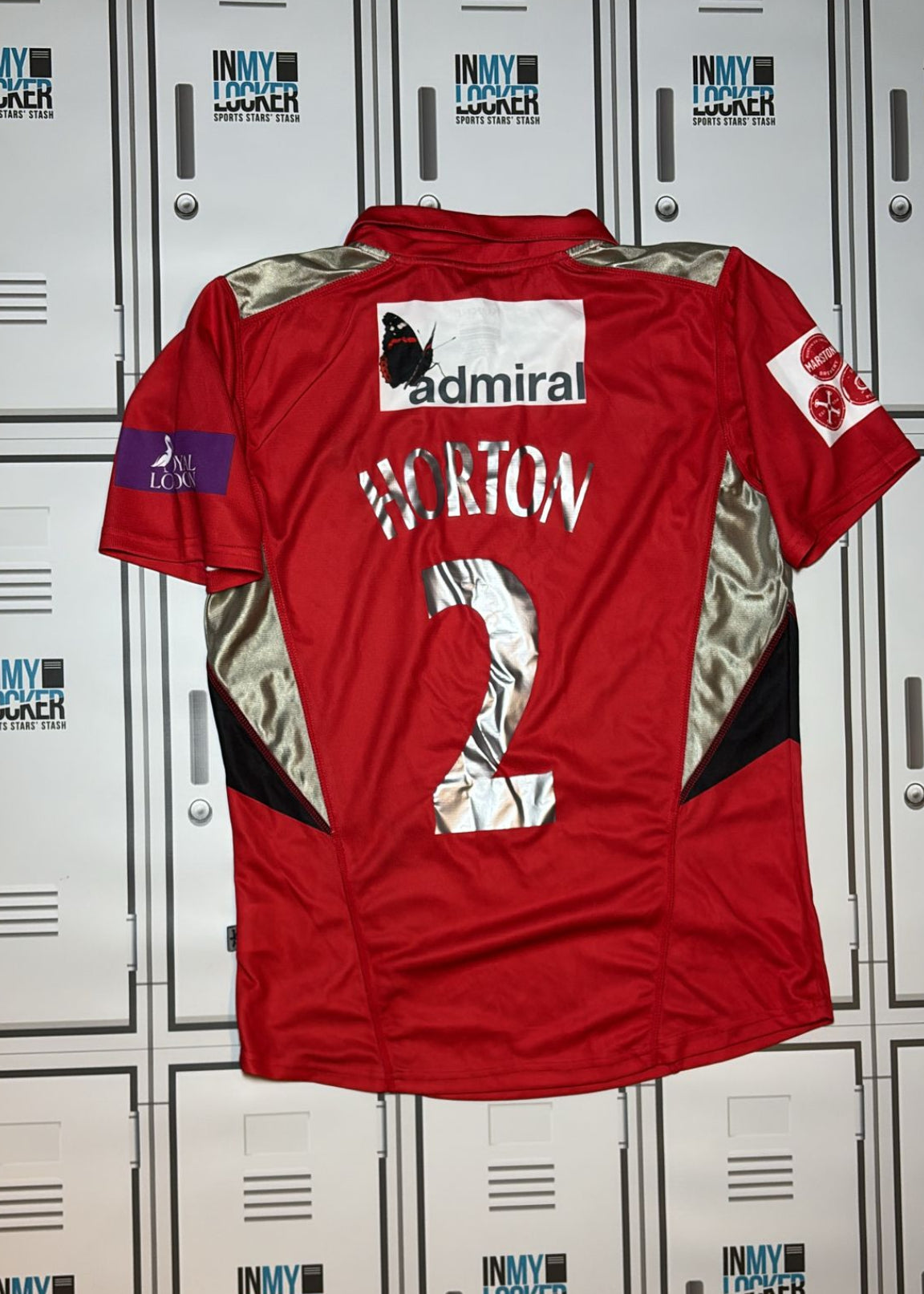 Leicestershire Foxes Cricket Playing Shirt Named HORTON [Red]