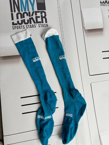 Marcus Watson - England Rugby Training Socks [Light Blue & White]