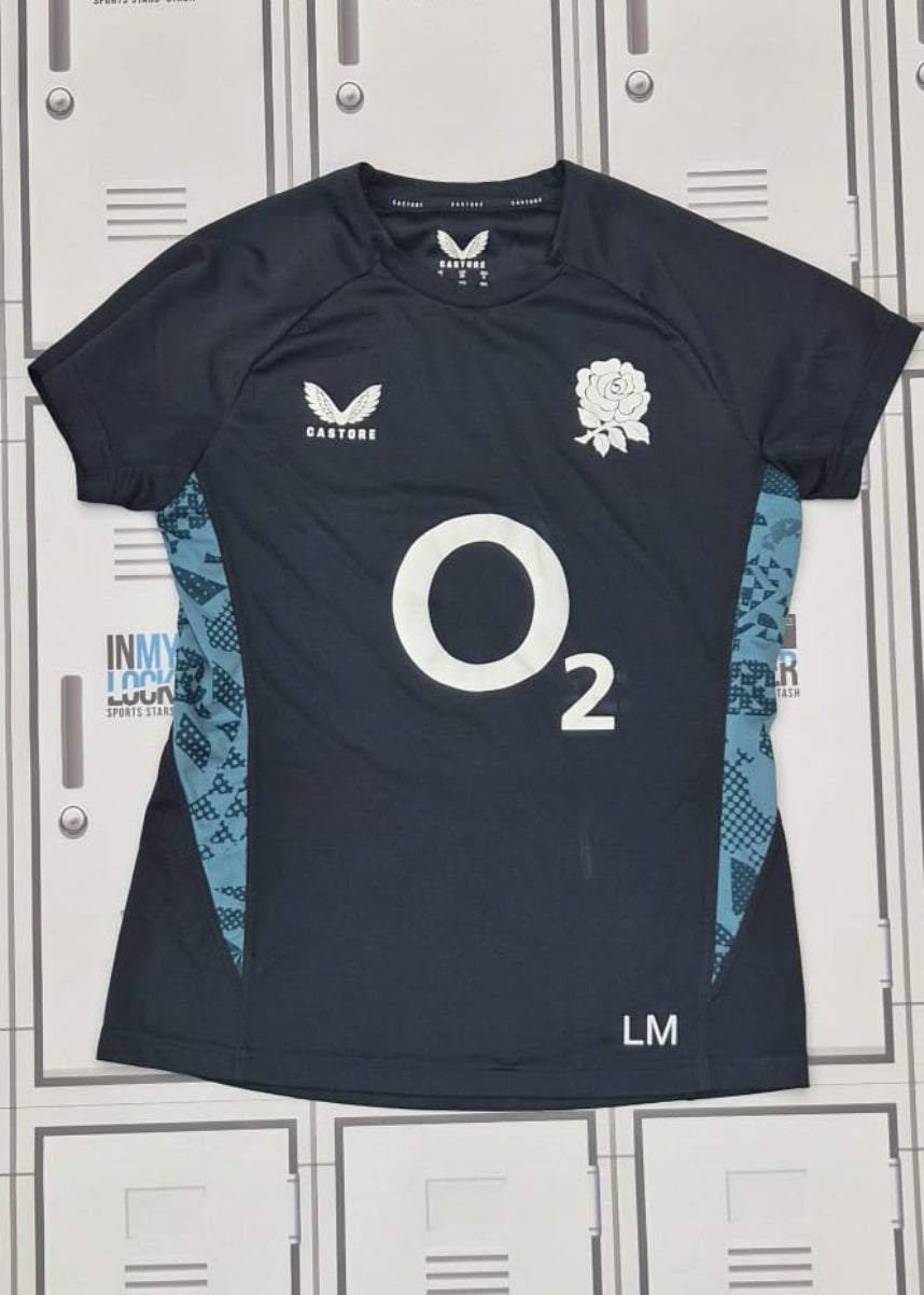 Lou Meadows - England Rugby Castore Gym T-Shirt Initialled LM [Navy]