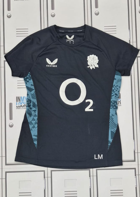 Lou Meadows - England Rugby Castore Gym T-Shirt Initialled LM [Navy]