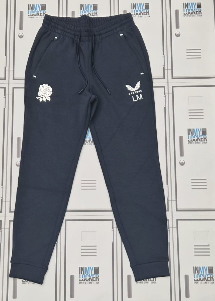 Lou Meadows - England Rugby Castore Jogging Bottoms Initialled LM [Navy]