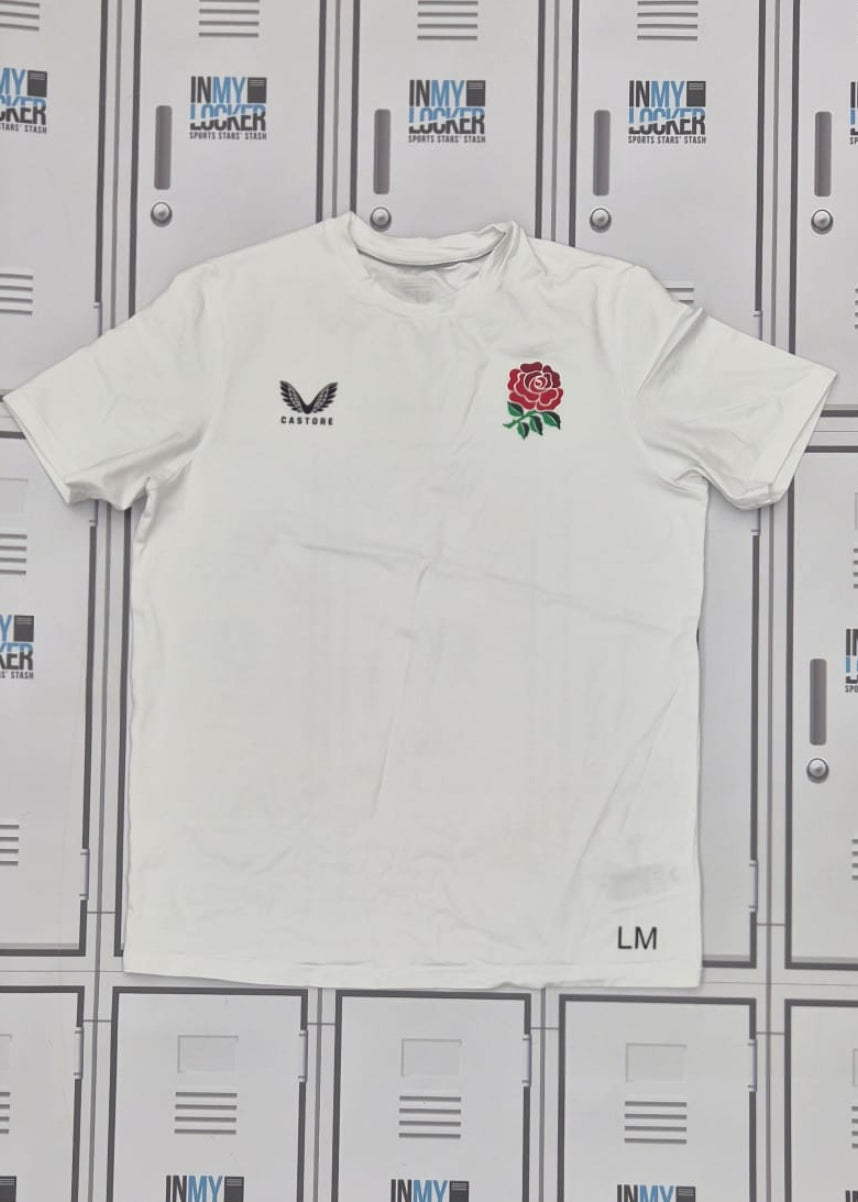 Lou Meadows - England Rugby Castore Leisure T-Shirt Initialled LM [White]