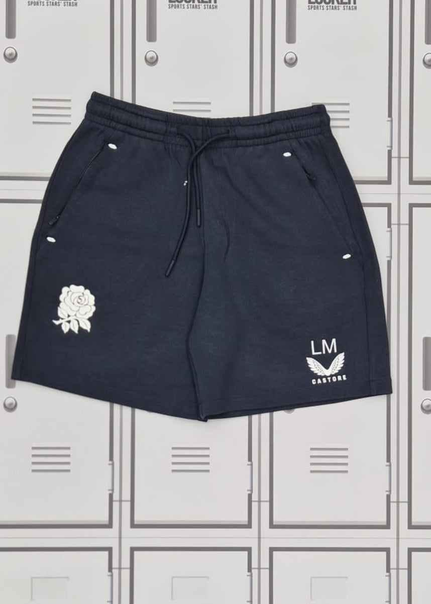 Lou Meadows - England Rugby Castore Long Knit Shorts Initialled LM [Navy]