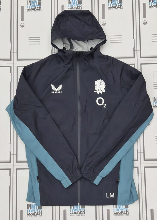 Lou Meadows - England Rugby Castore Rain Jacket Initialled LM [Navy]