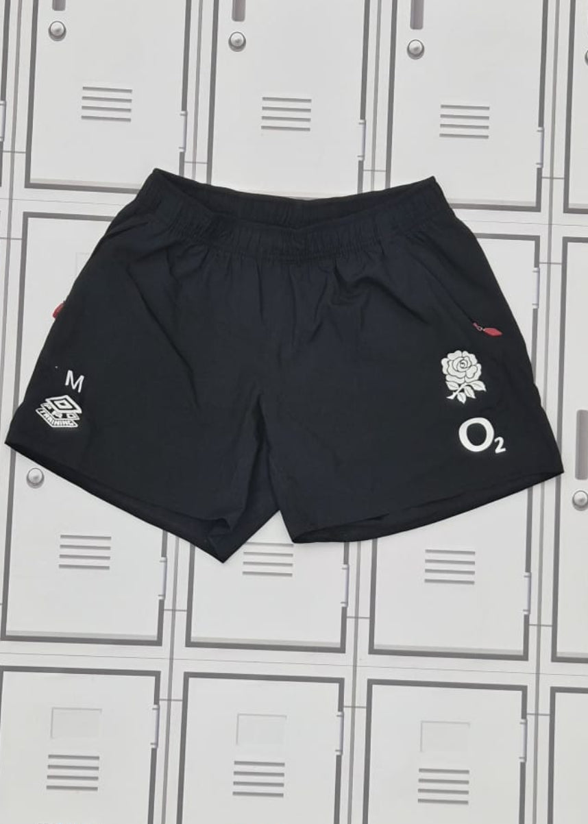 Lou Meadows - England Rugby Umbro Gym Shorts Initialled M [Black]