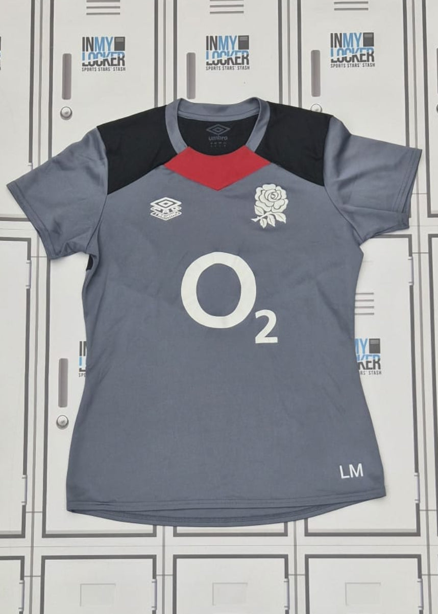 Lou Meadows - England Rugby Umbro Gym T-Shirt Initialled LM [Grey]