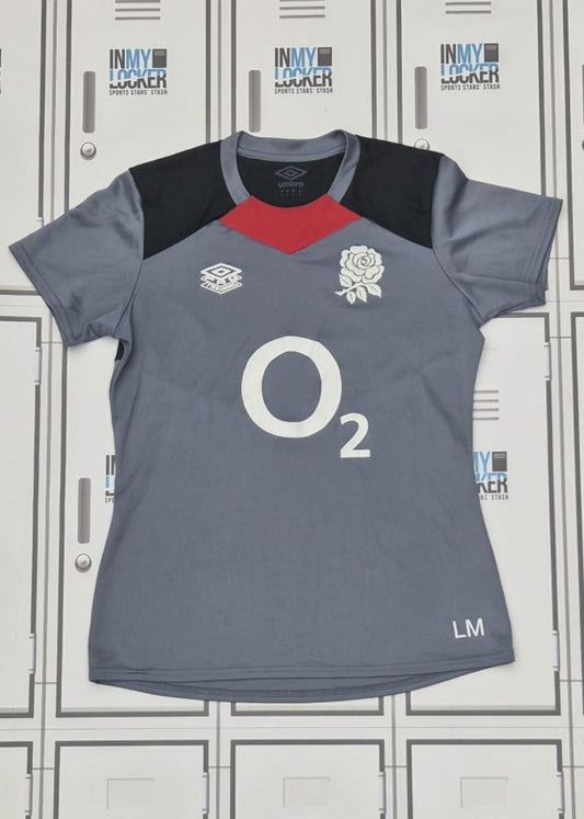 Lou Meadows - England Rugby Umbro Gym T-Shirt Initialled LM [Grey]