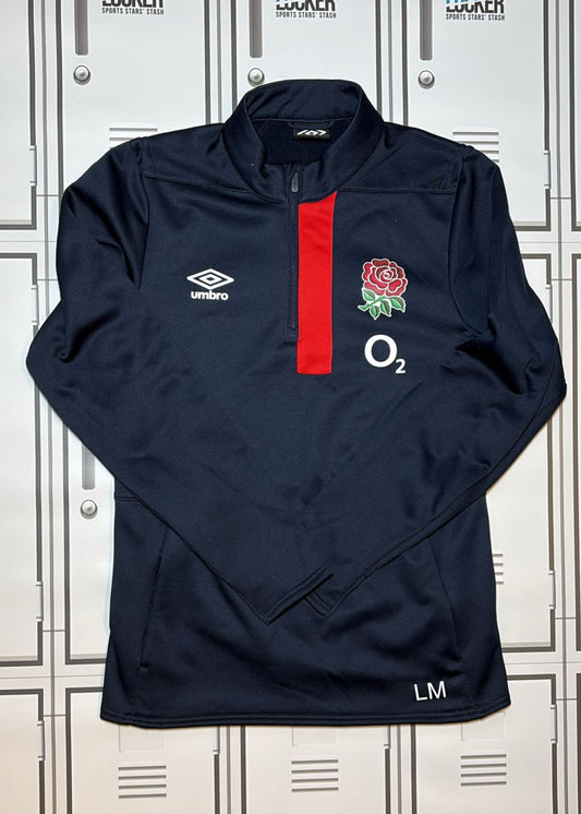 Lou Meadows - England Rugby Women’s 1/4 Zip Long-Sleeve Training Top Initialled LM [Navy]