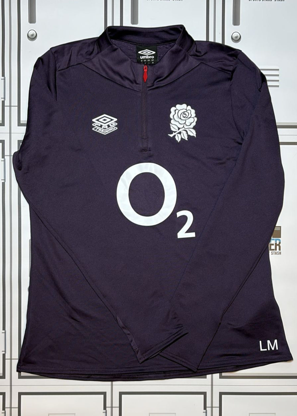 Lou Meadows - England Rugby Women’s 1/4 Zip Long-Sleeve Training Top Initialled LM [Purple]