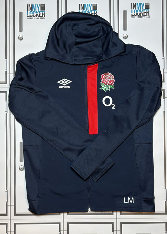 Lou Meadows - England Rugby Women’s Full Zip Hoodie Initialled LM [Navy]