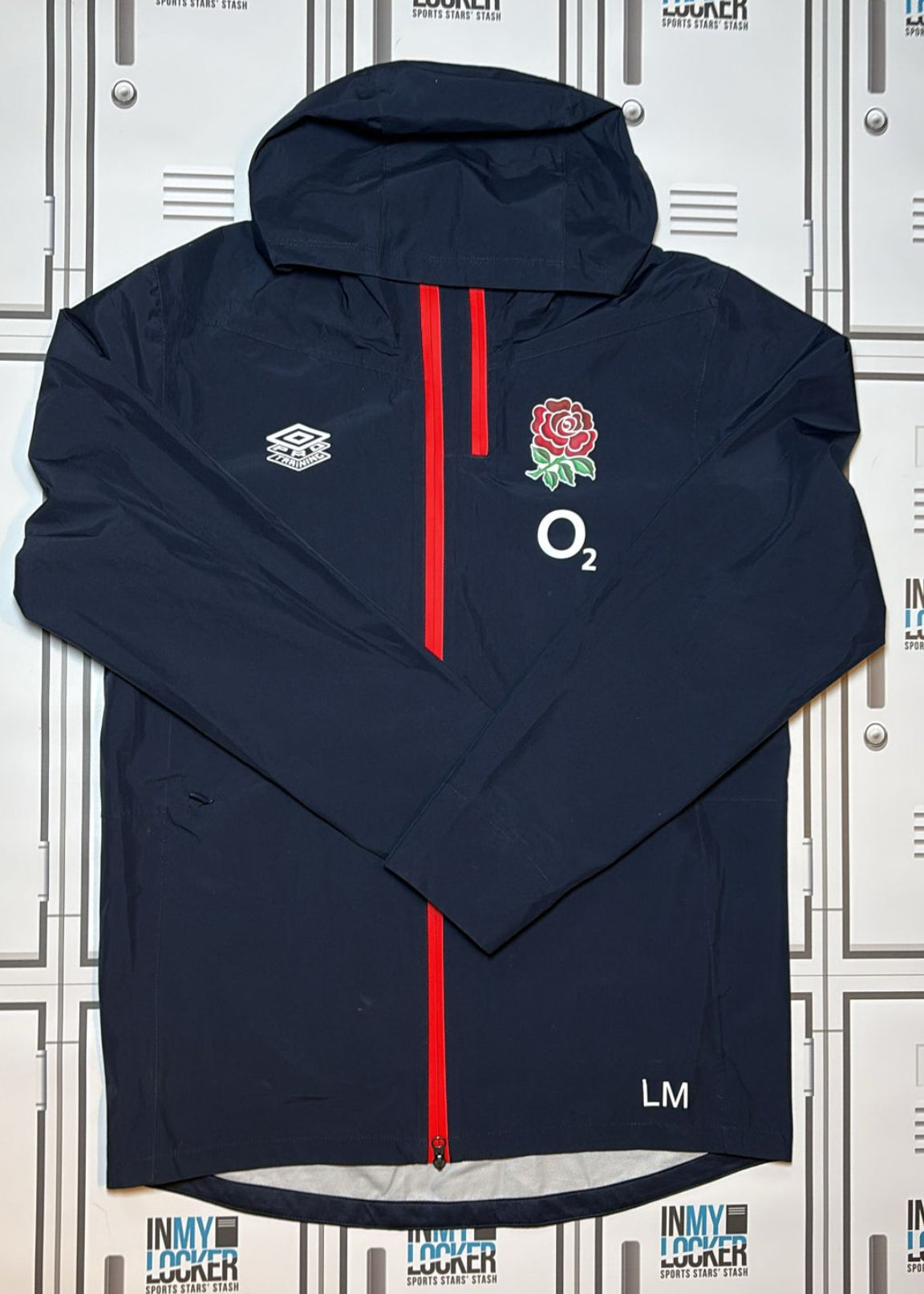 Lou Meadows - England Rugby Women’s Hooded Rain Jacket Initialled LM [Navy]