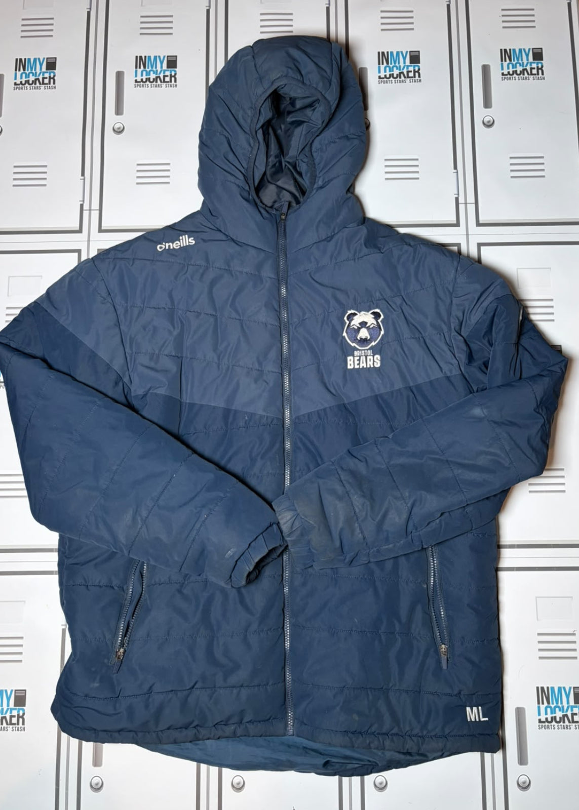 Max Lahiff - O’Neills Bristol Bears Waterproof Padded Coat Initialled ML [Navy]