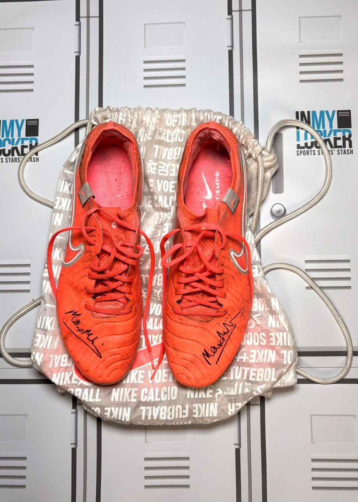 Max Malins - Nike Tempo Signed Rugby Boots [Orange and Grey]