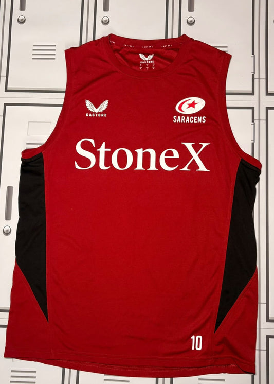 Max Malins - Saracens Castore Gym Vest Numbered 10 [Red]