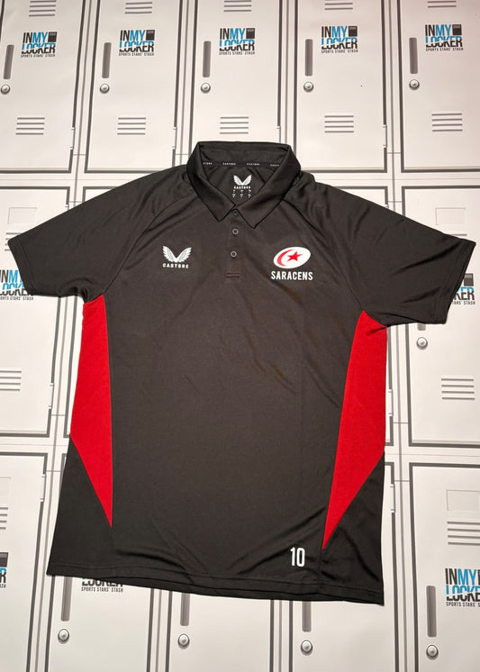 Max Malins - Saracens Castore Polo Shirt Numbered 10 [Black]